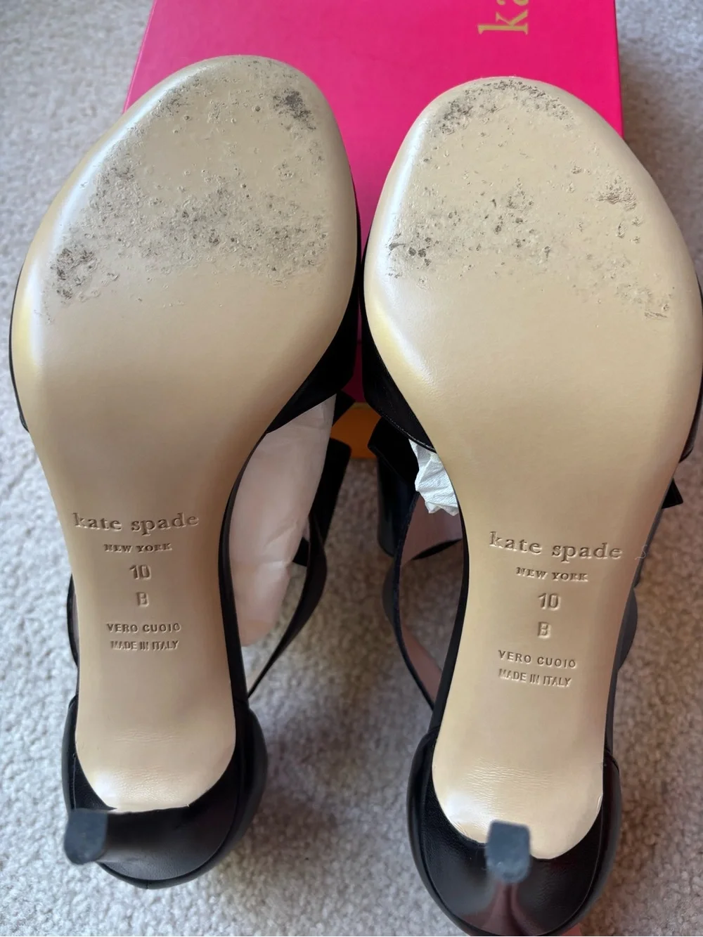 kate spade Black Open-Toe Bow Heel Sandals